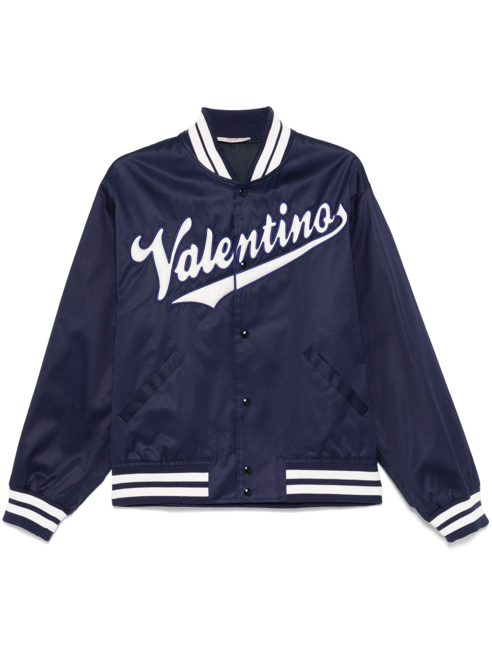 Valentino Garavani Pre-Owned logo刺绣飞行员夹克（典藏款） - 蓝色
