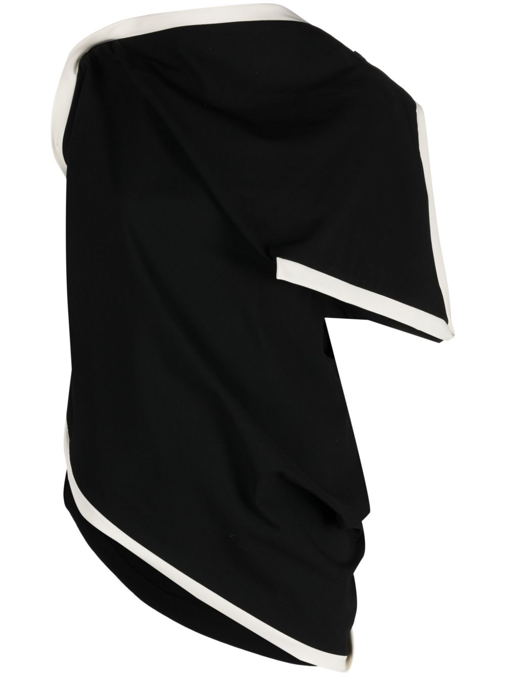 Issey Miyake Assembled 不对称垂坠罩衫 - 黑色