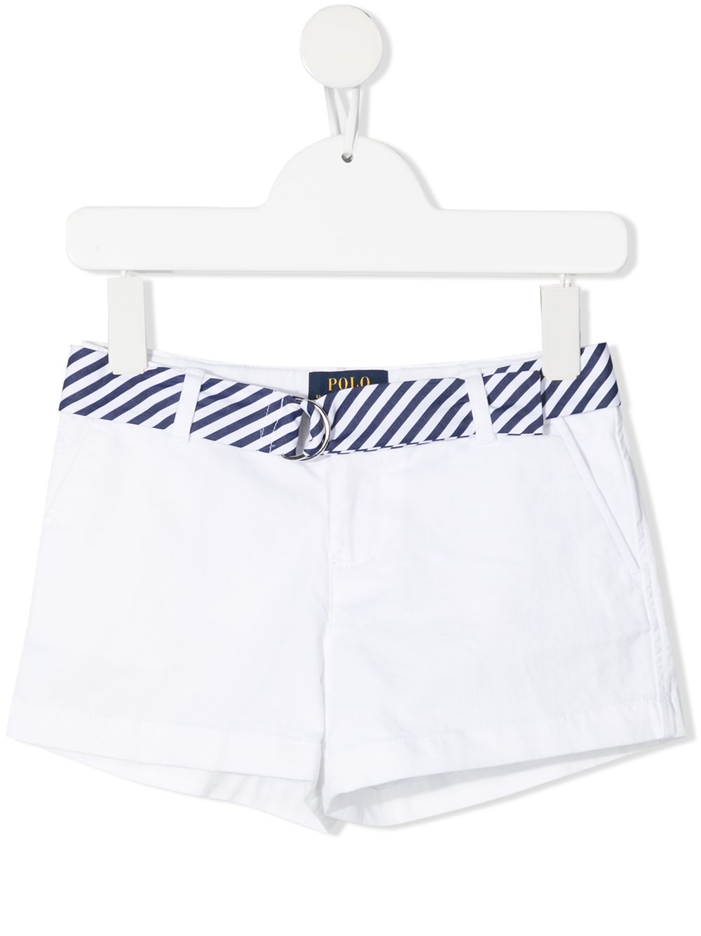 POLO RALPH LAUREN KIDS 束腰短裤 - 白色