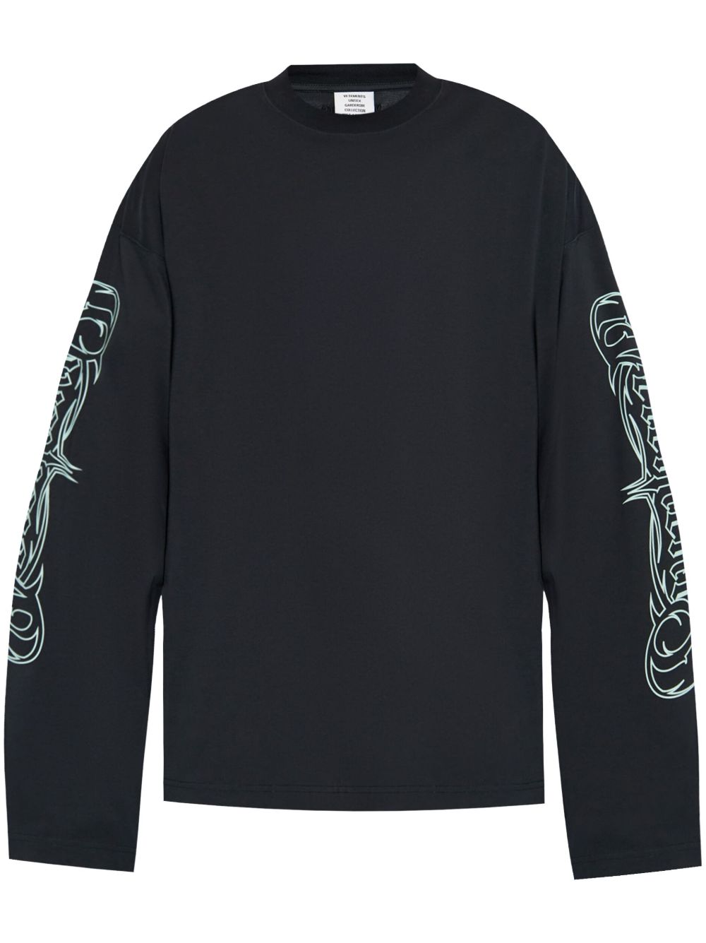 VETEMENTS logo印花棉平纹针织衫 - 蓝色