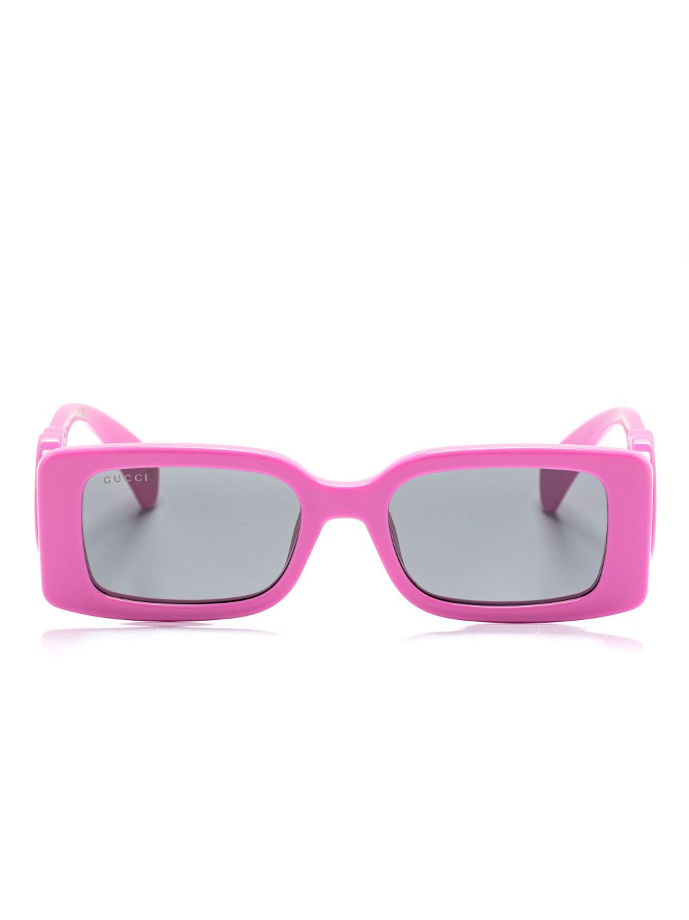 Gucci Eyewear Interlocking G 长方形镜框太阳眼镜 - 粉色