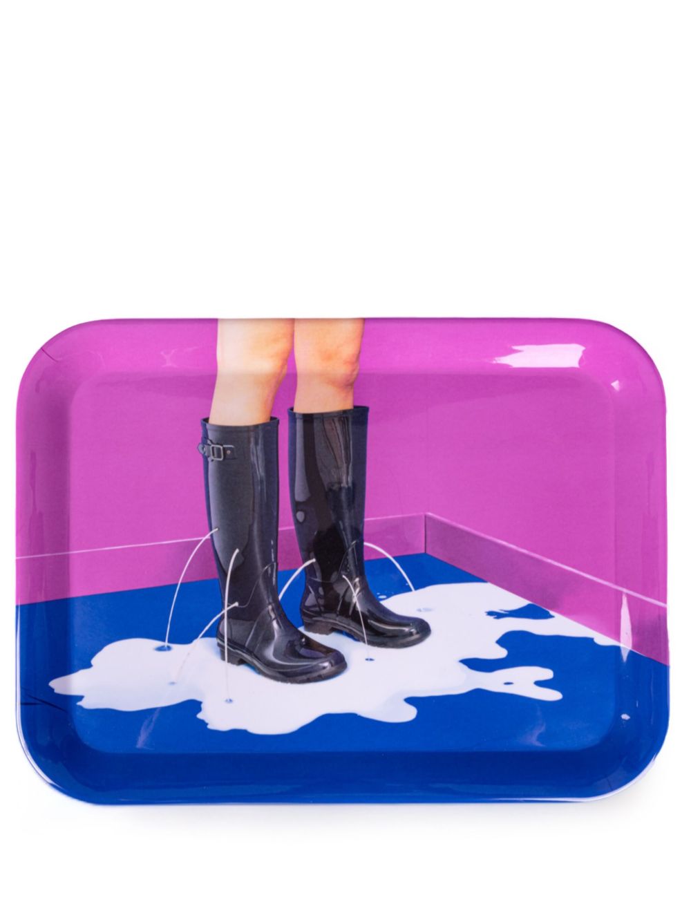 Seletti Milky Boots 木质托盘（32厘米 x 43.5厘米） - 蓝色