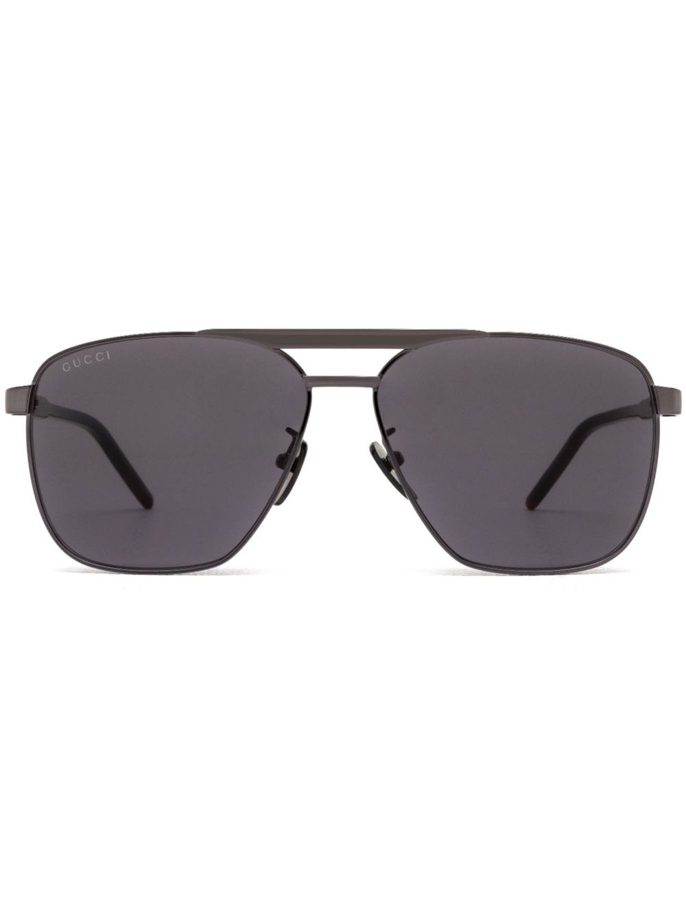 Gucci Eyewear 飞行员镜框太阳眼镜 - 银色