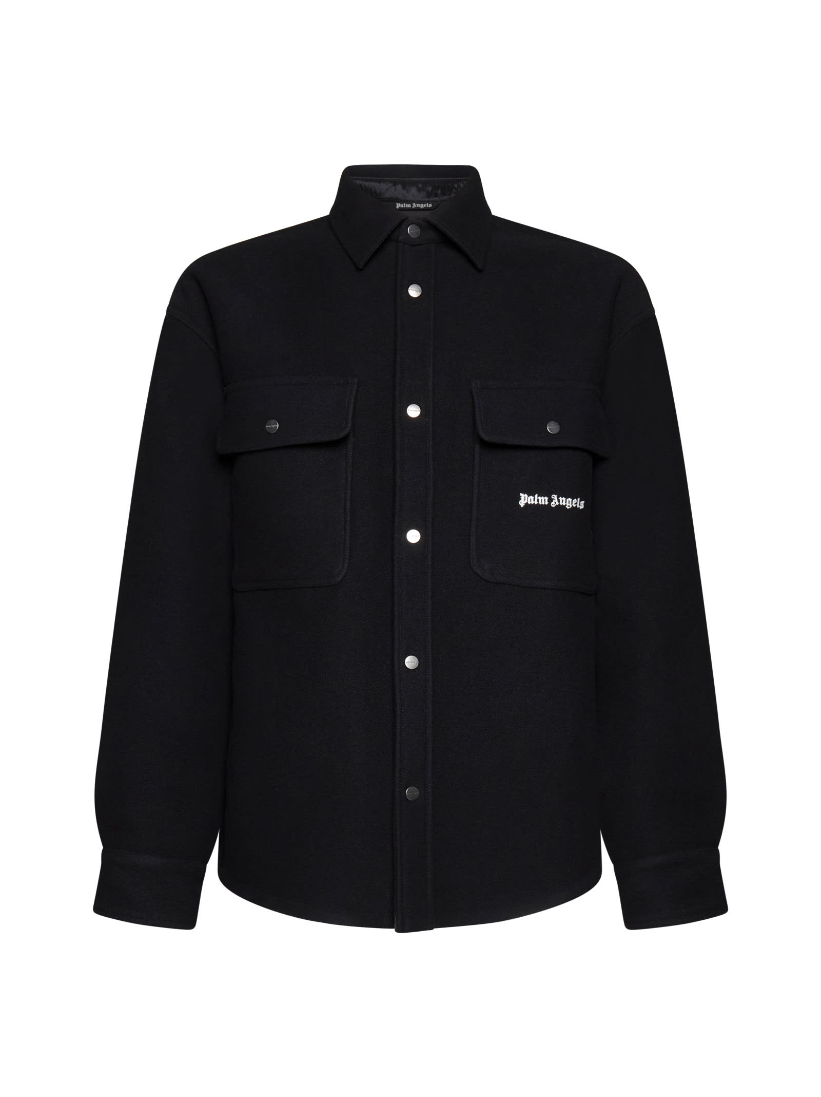 Palm Angels 黑色羊毛overshirt 标志设计