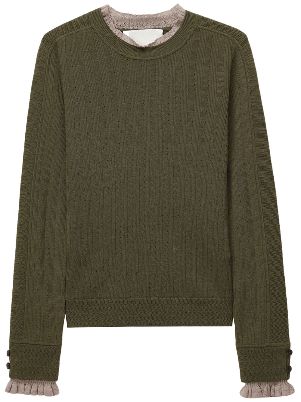 3.1 Phillip Lim 荷叶边毛衣 - 绿色