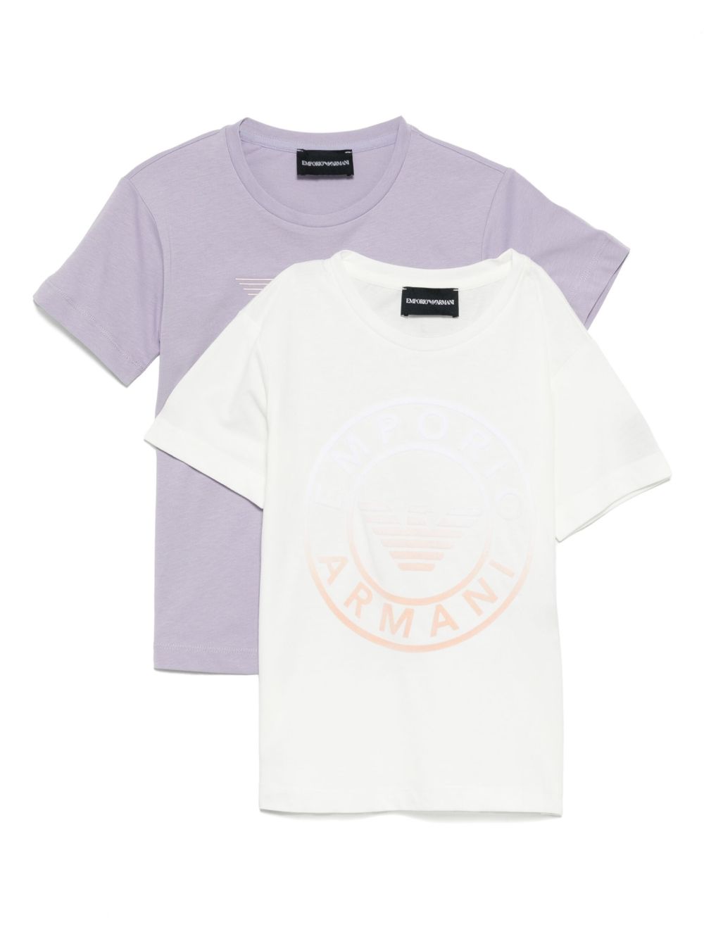 Emporio Armani Kids logo印花T恤（两件装） - 紫色