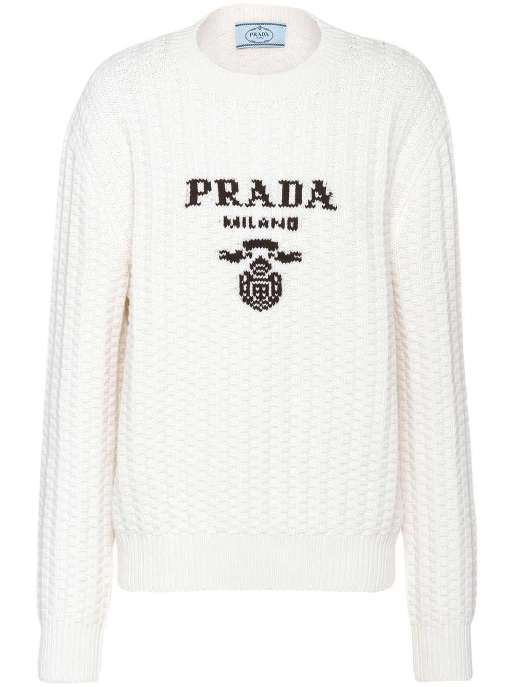Prada 圆领羊绒毛衣 - 白色
