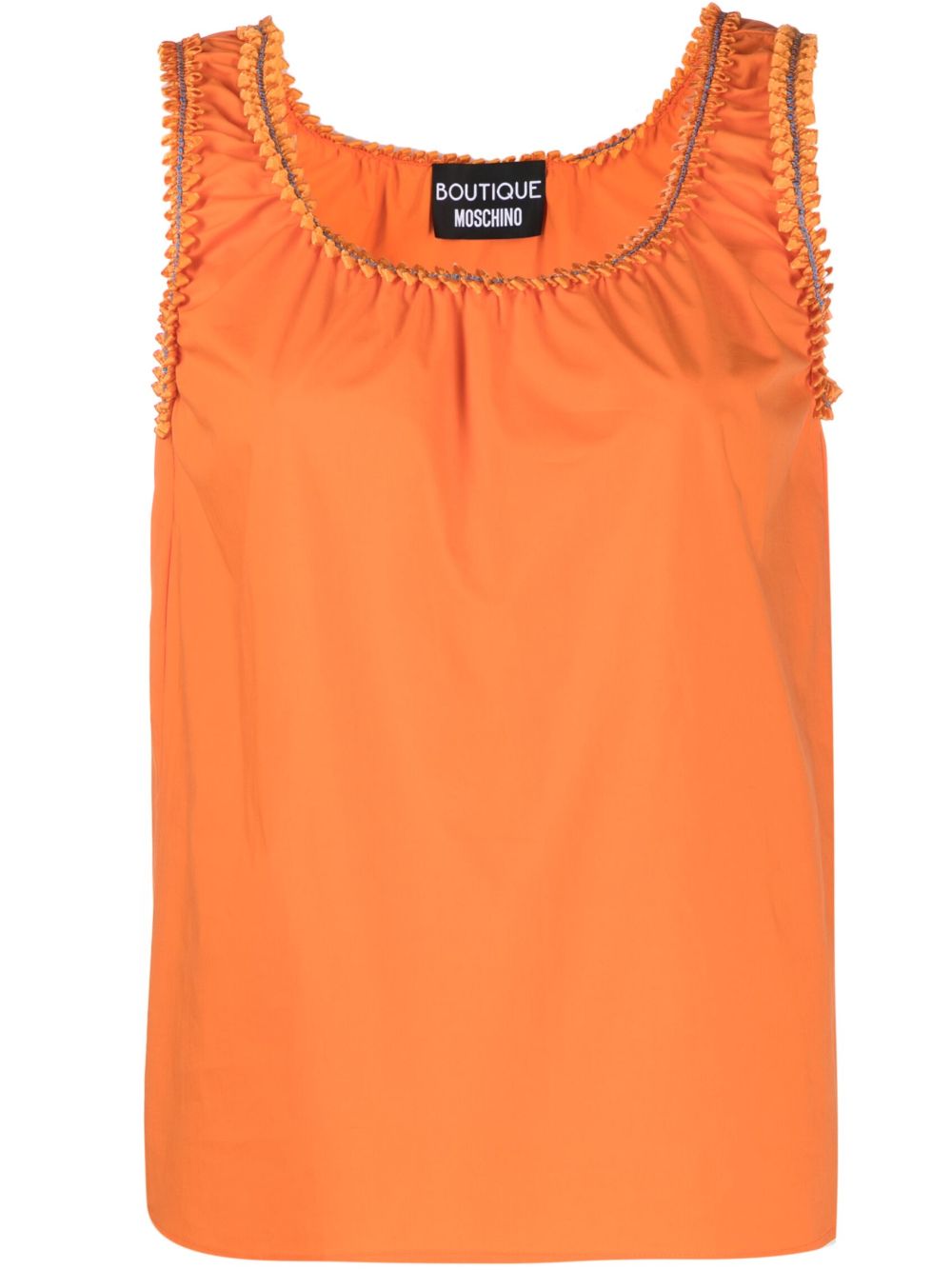 Boutique Moschino 缀饰边饰针织坦克背心 - 橘色