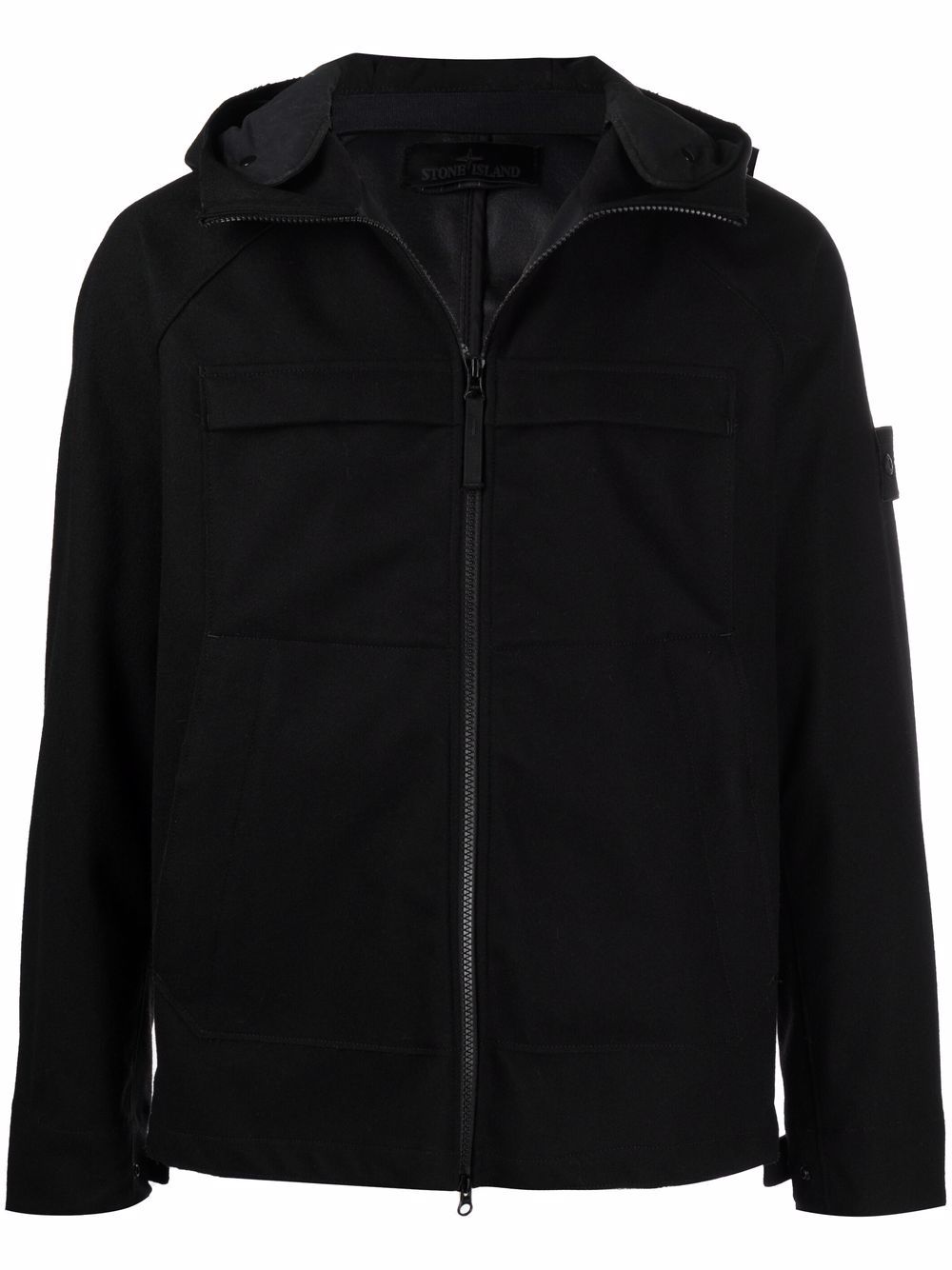 Stone Island Ghost Piece 连帽夹克 - 黑色