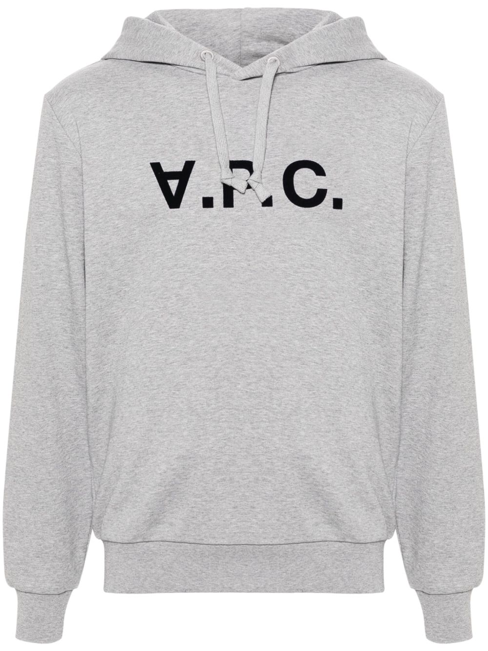 A.P.C. 植绒logo棉连帽衫 - 灰色