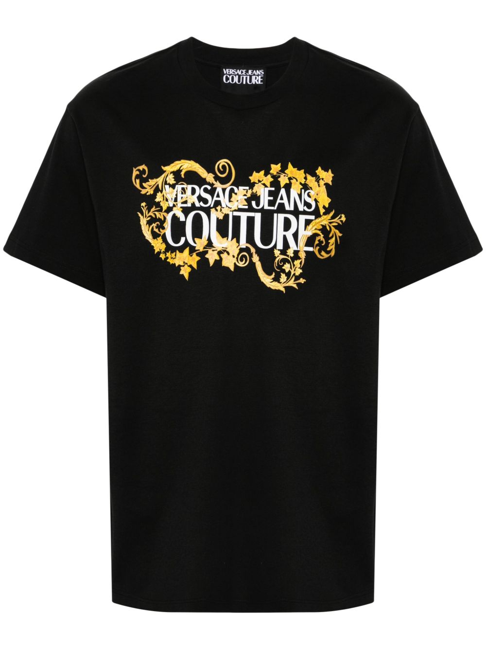 Versace Jeans Couture logo印花棉T恤 - 黑色