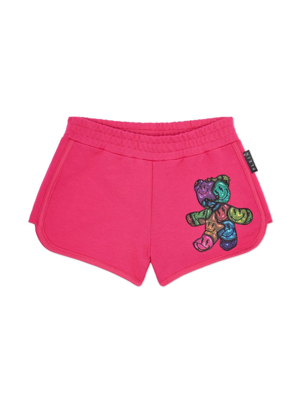 Philipp Plein Junior Teddy Bear 平纹针织短裤 - 粉色