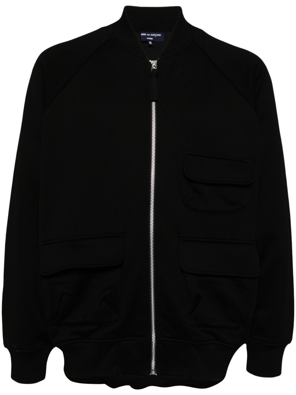 Comme des Garçons Homme 拉链棉飞行员夹克 - 黑色