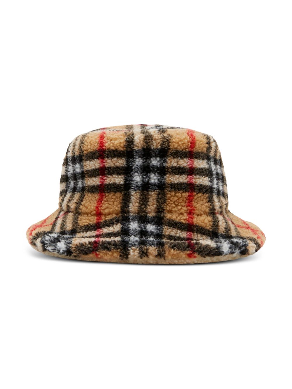 Burberry Kids 经典格纹抓绒渔夫帽 - 中性色