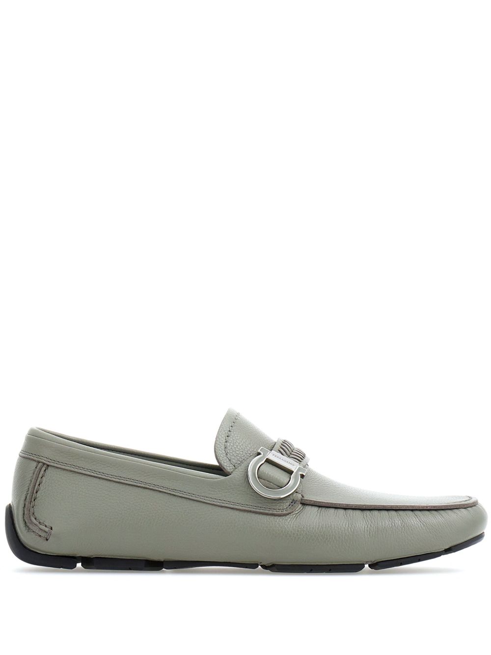 Ferragamo Gancini 标牌皮质乐福鞋 - 灰色