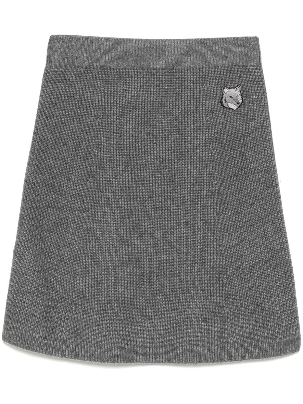 Maison Kitsuné bold fox head patch short ribbed skirt - 灰色