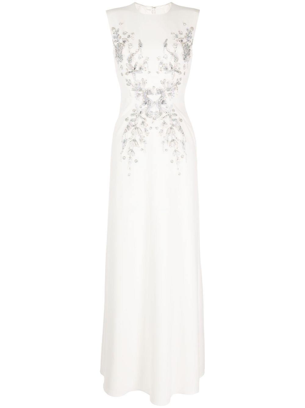 Jenny Packham Misty 珠饰连衣裙 - 白色