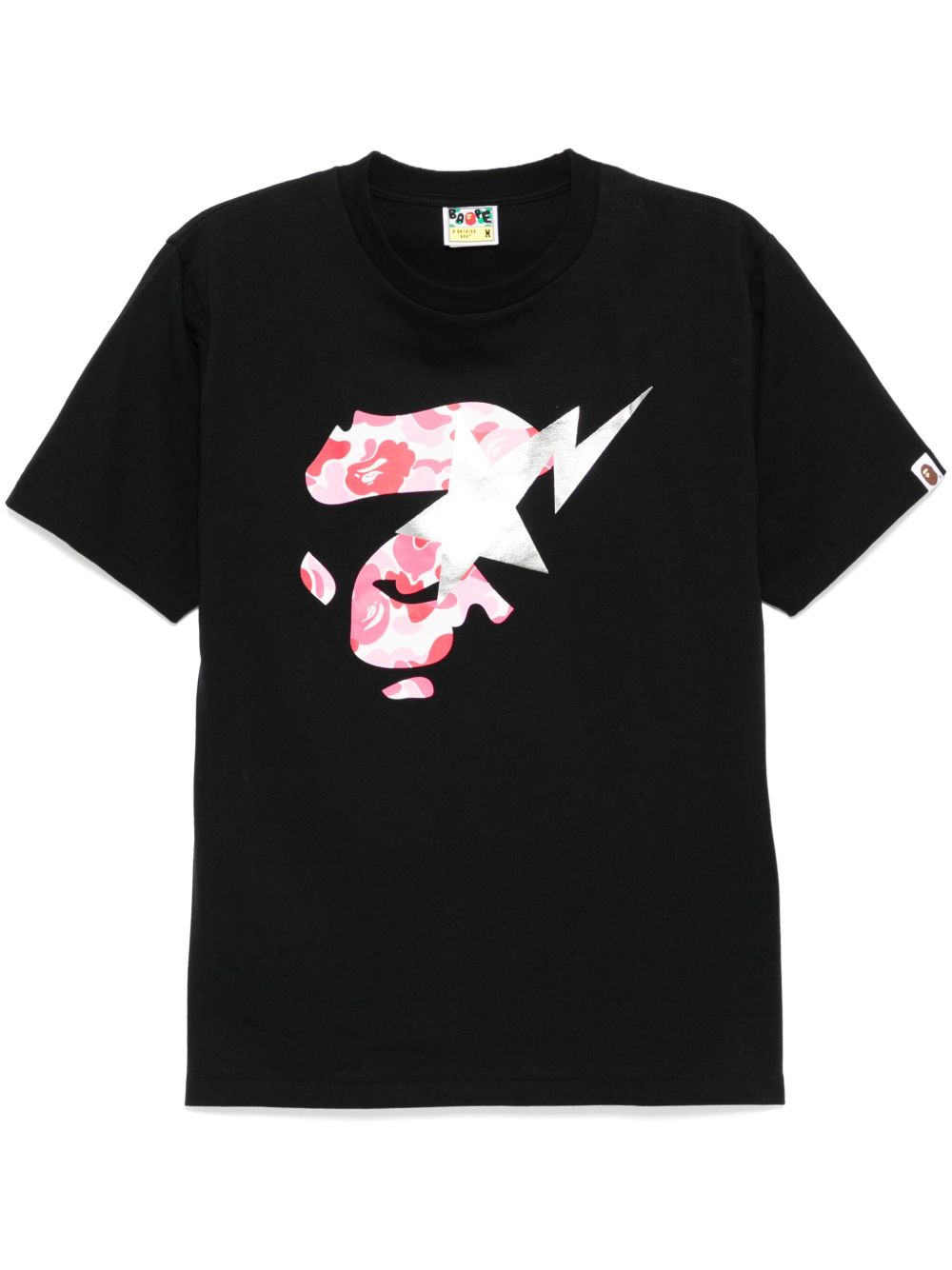 A BATHING APE® ABC Camo Ape Face Sta T恤 - 黑色