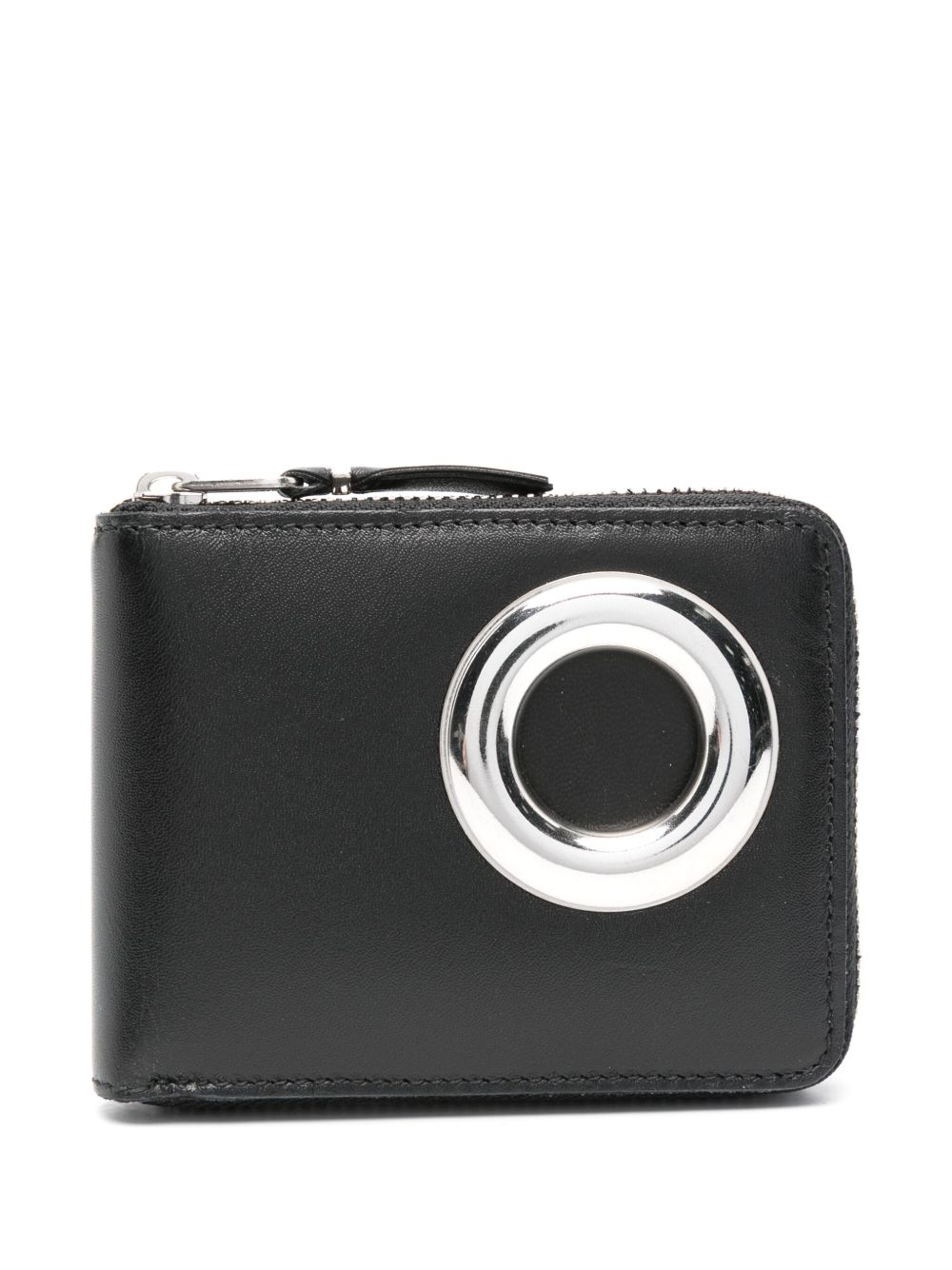 Comme Des Garçons Wallet 孔眼细节皮质钱包 - 黑色