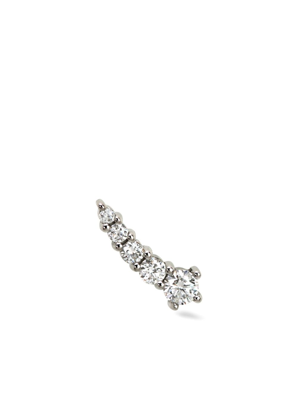 Lark & Berry 14K白金 Shooting Star 钻石耳钉 - 银色