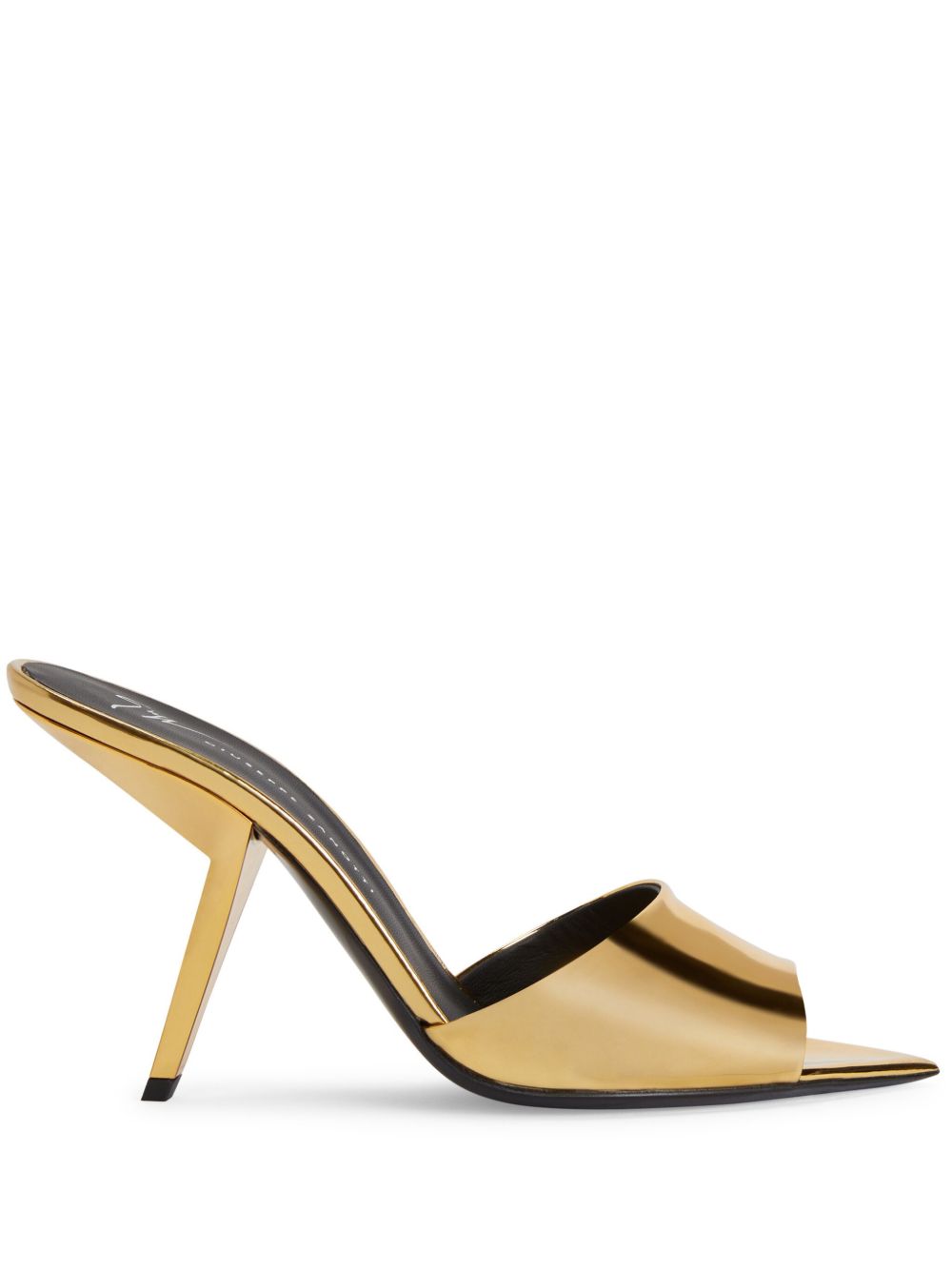 Giuseppe Zanotti Mystero 高跟皮质穆勒鞋 - 金色