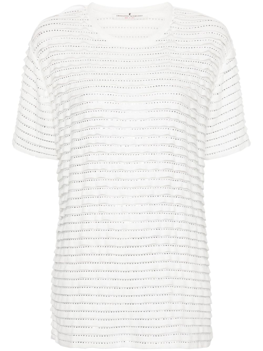 Ermanno Scervino 水钻缀饰针织上衣 - 白色