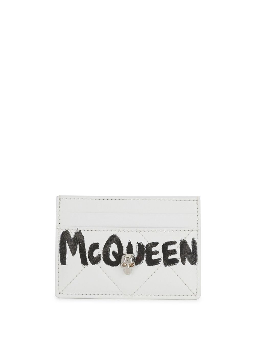 Alexander McQueen logo绗缝卡夹 - 白色