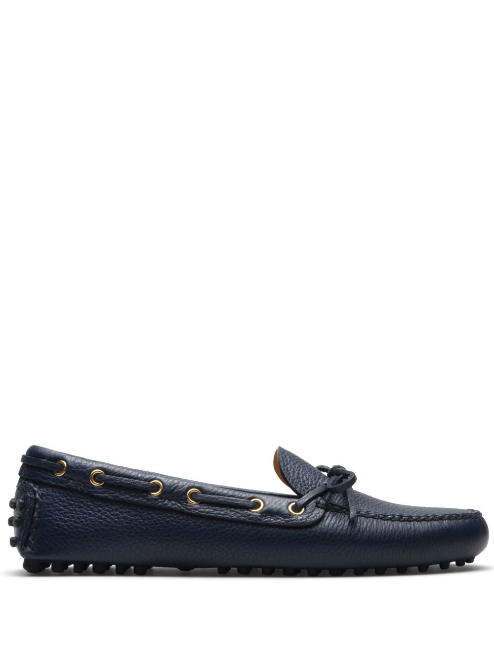Car Shoe 纹理皮质乐福鞋 - 蓝色