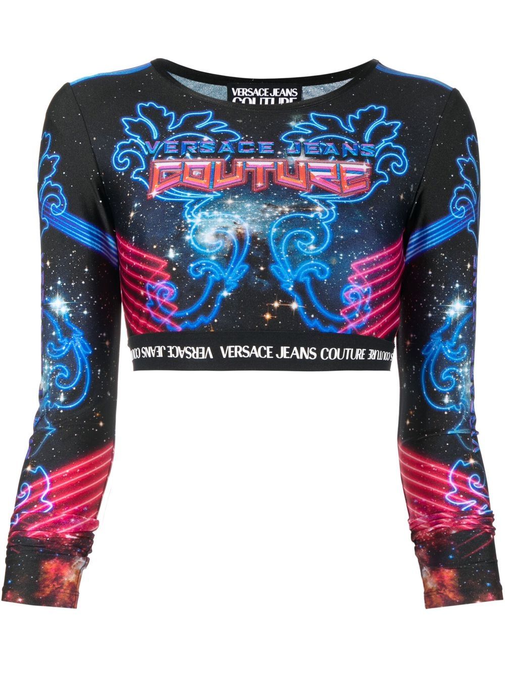 Versace Jeans Couture logo印花短款上衣 - 蓝色