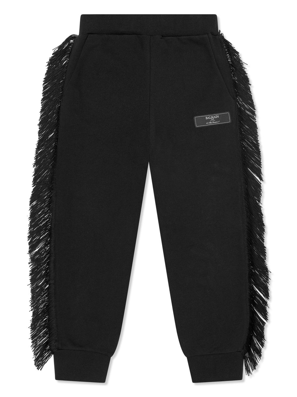 Balmain Kids 流苏细节运动裤 - 黑色