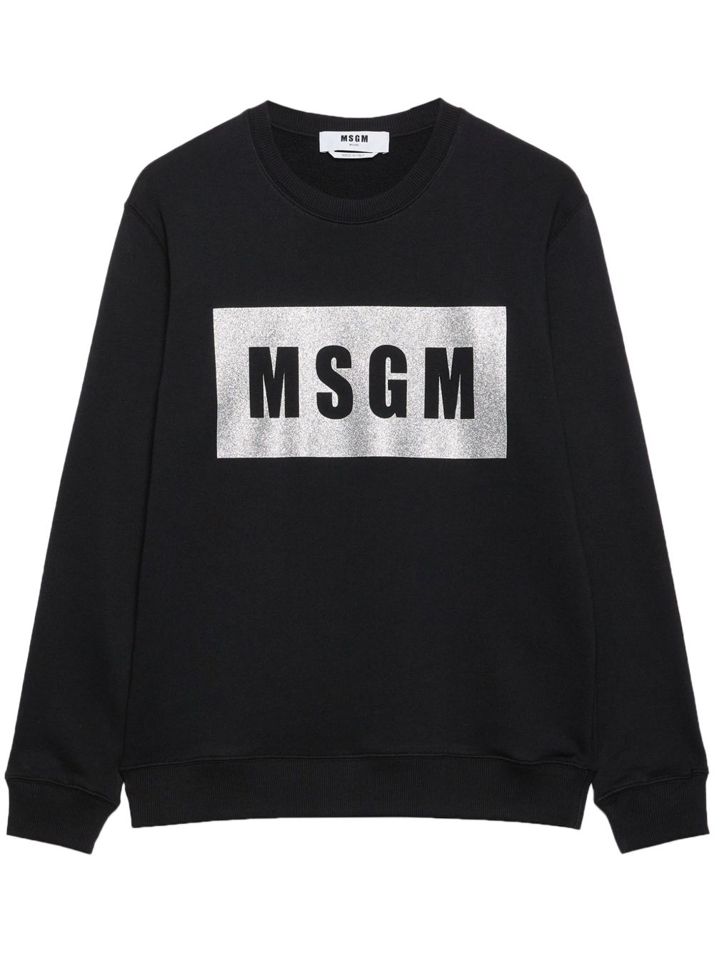 MSGM logo印花棉卫衣 - 黑色