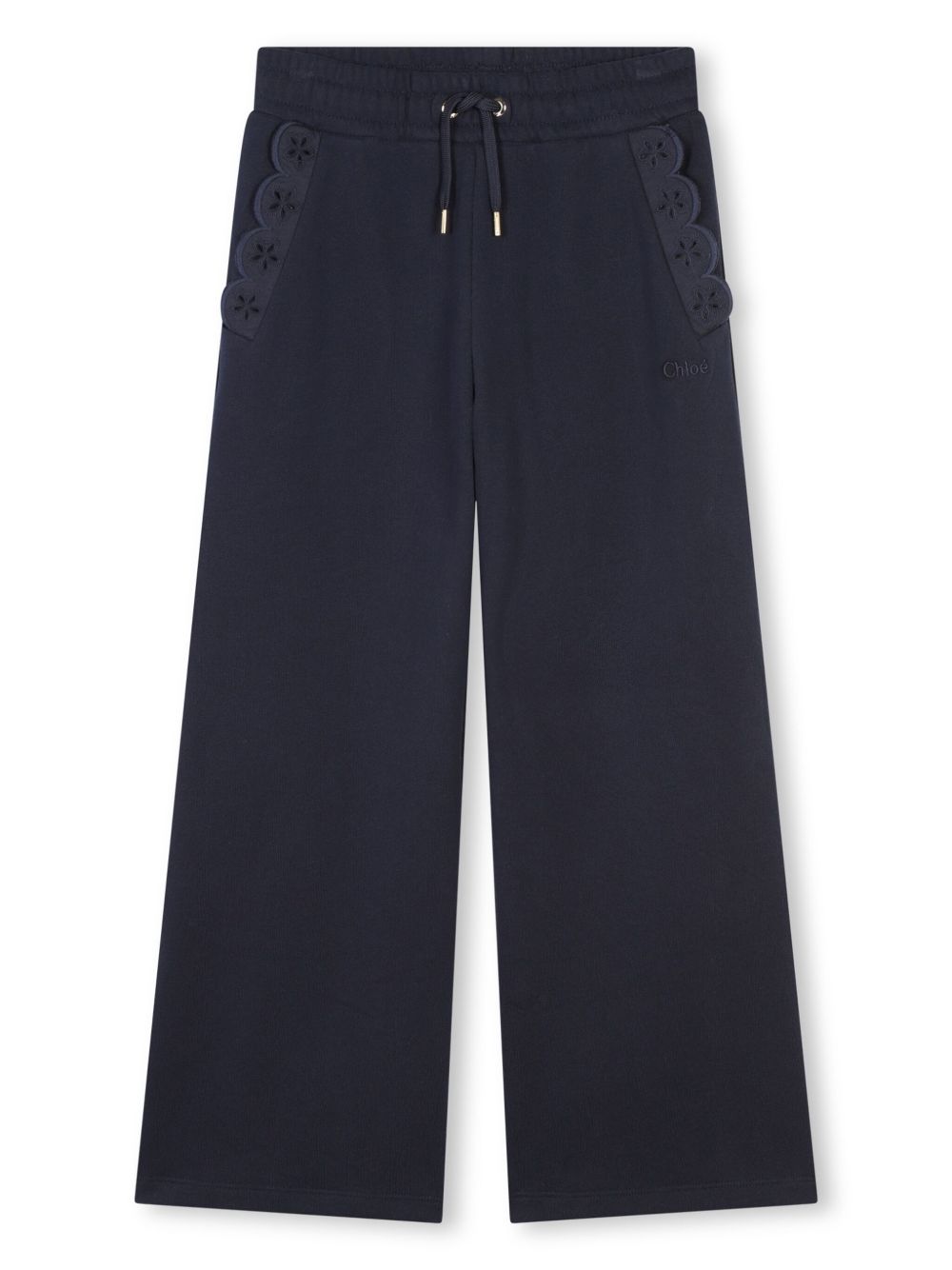 Chloé Kids 抽绳棉运动裤 - 蓝色