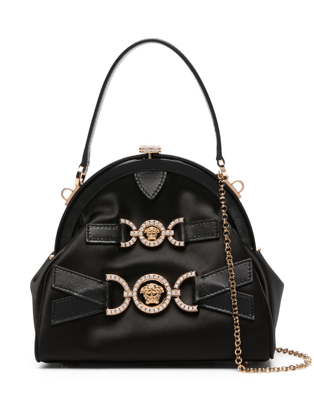 Versace Medusa '95 丝缎手提包 - 黑色