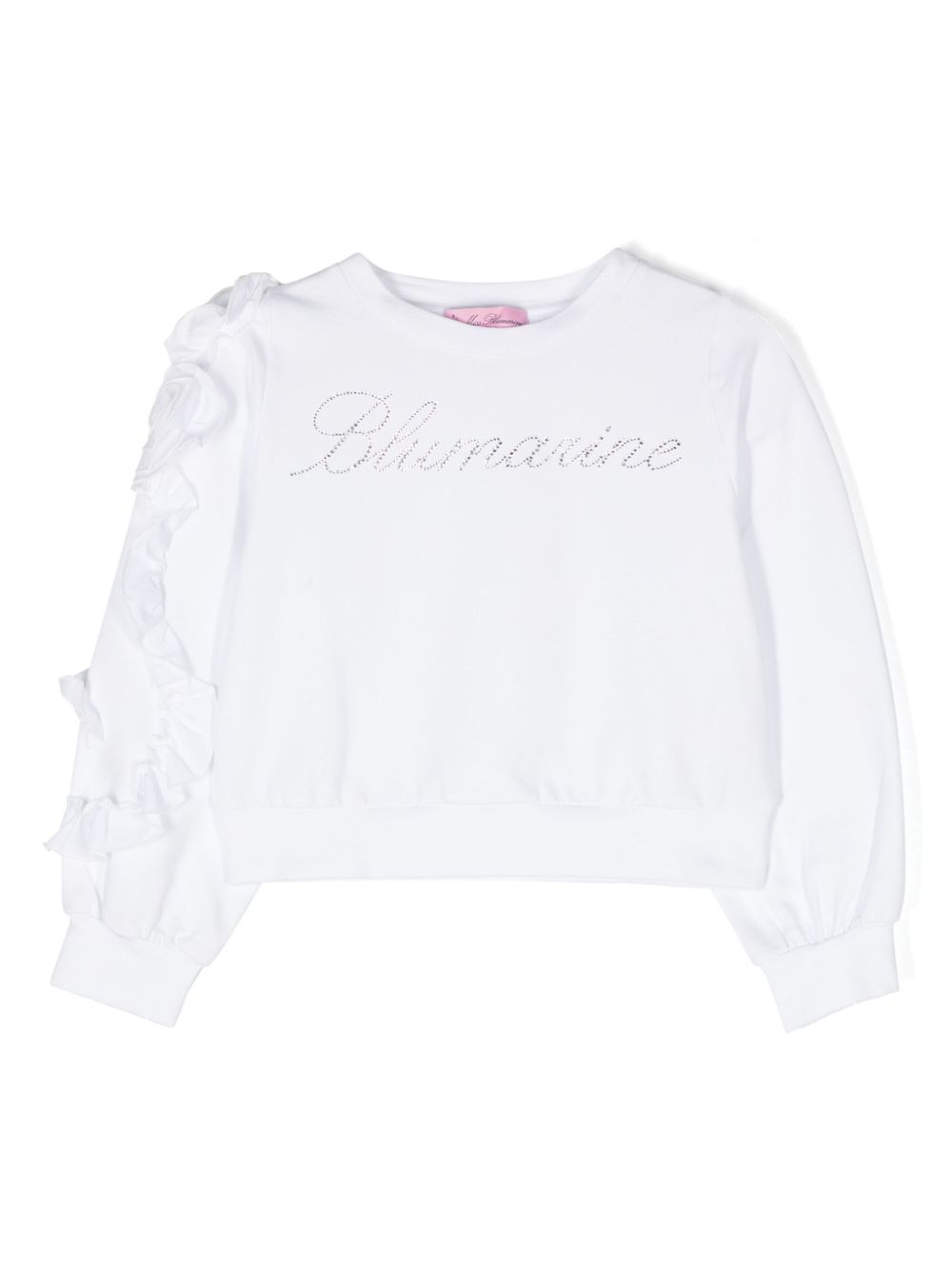 Miss Blumarine 水钻缀饰卫衣 - 白色