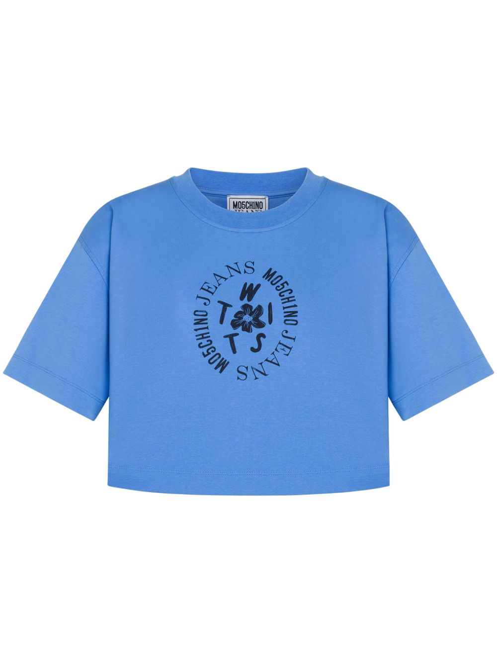MOSCHINO JEANS logo印花棉T恤 - 蓝色