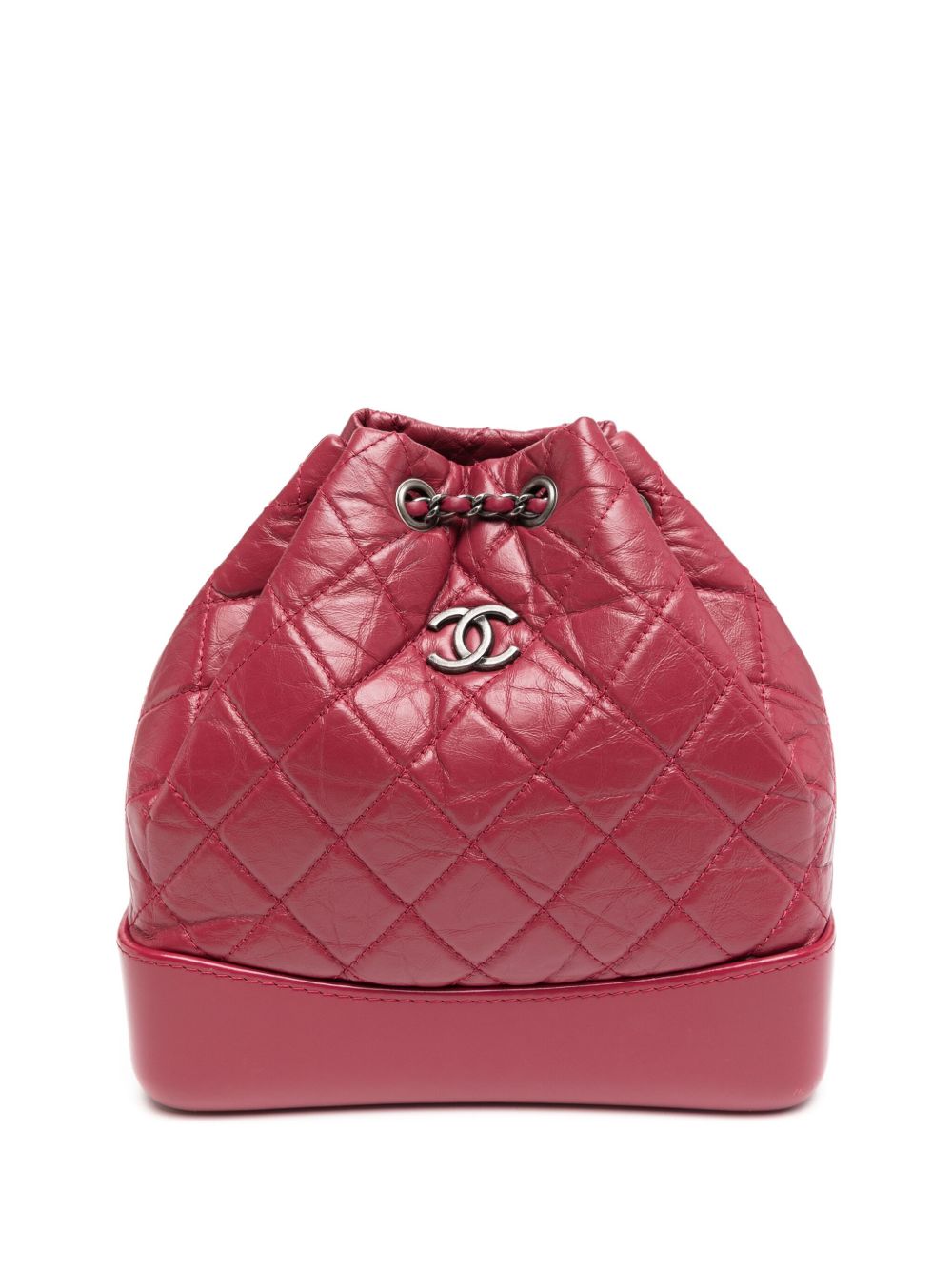 CHANEL Pre-Owned Gabrielle 菱形绗缝双肩包 - 红色