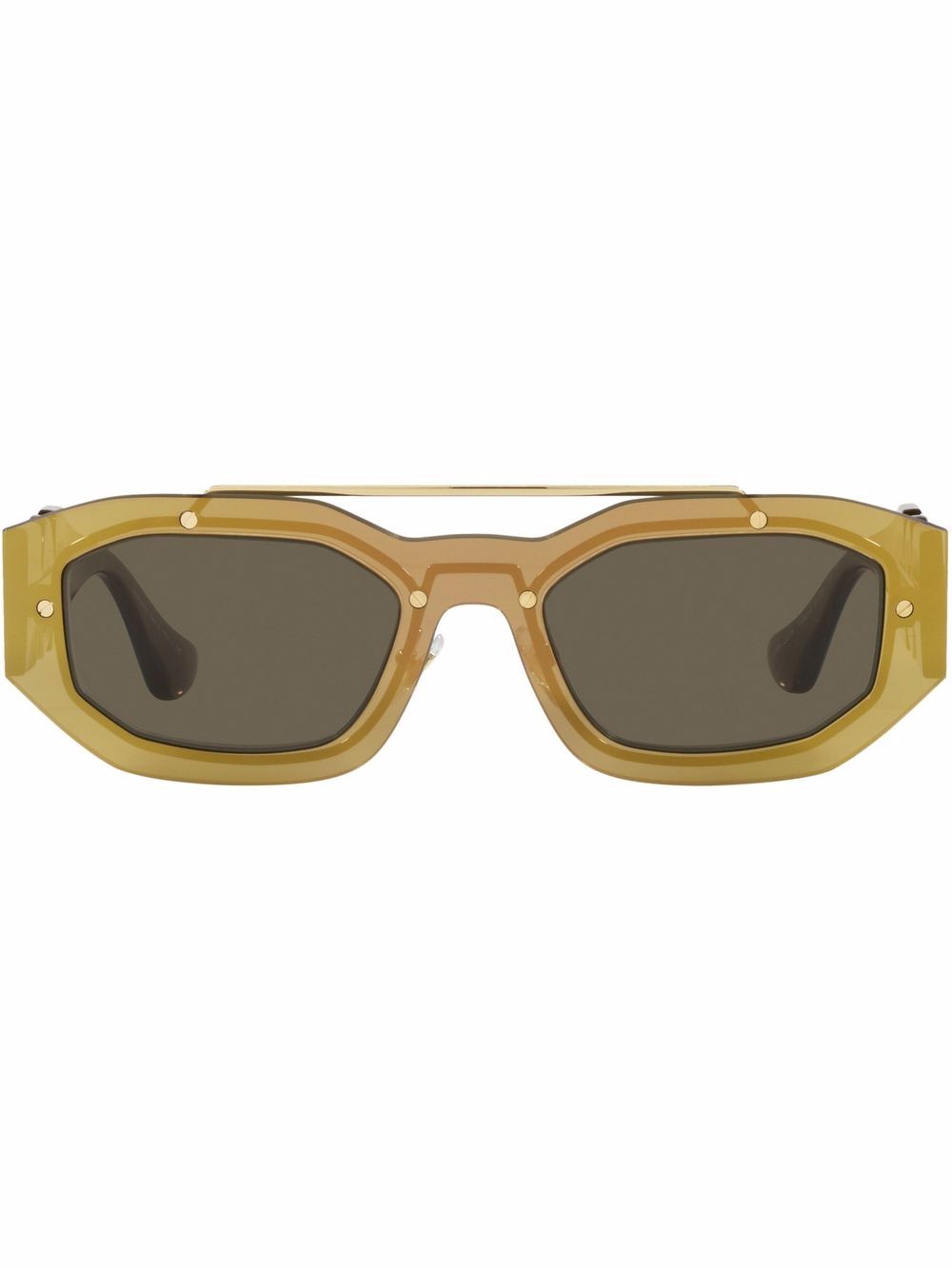 Versace Eyewear 范思哲眼镜系列 长方形框太阳眼镜 - 褐色