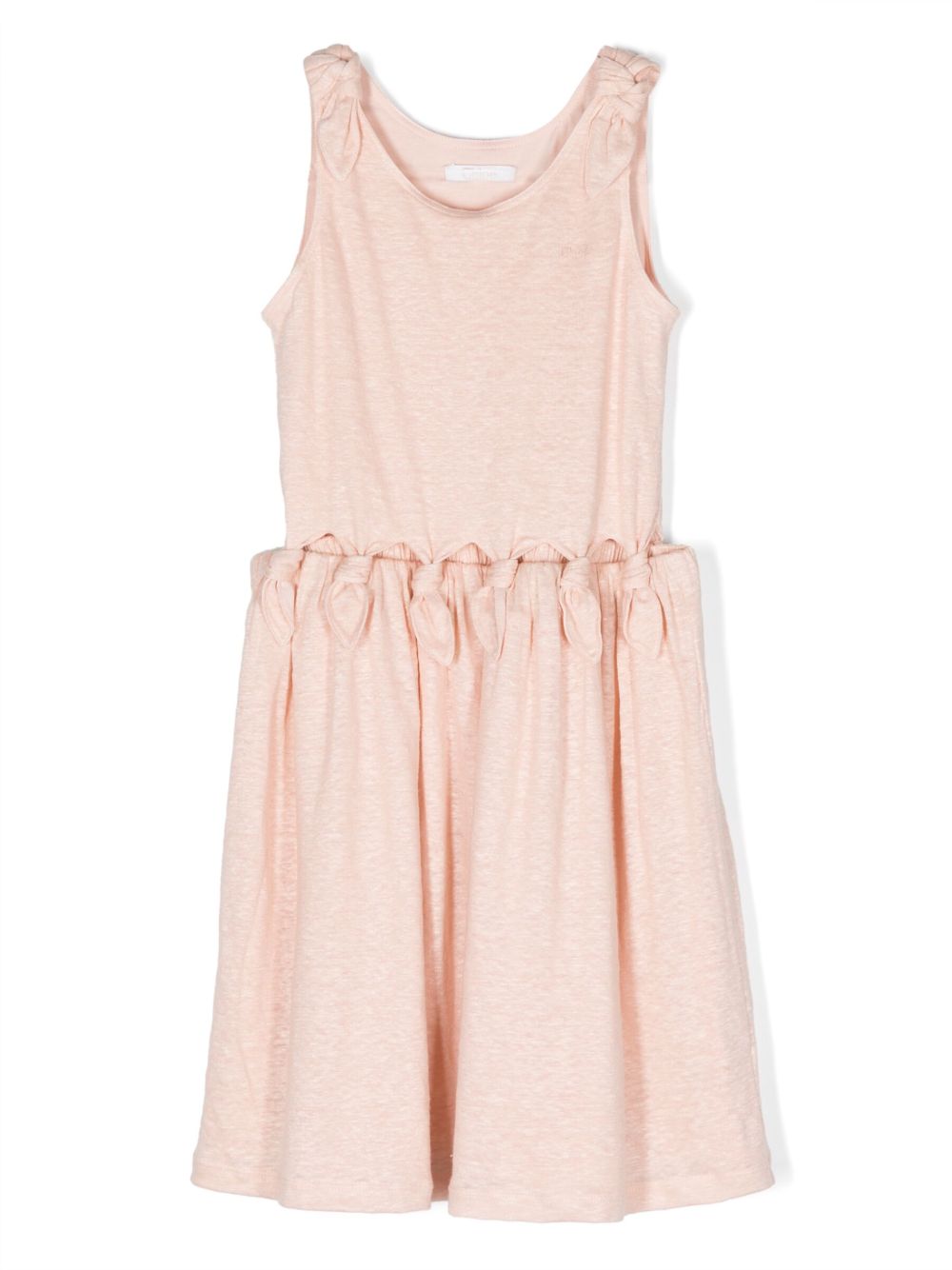Chloé Kids 结饰细节无袖连衣裙 - 粉色
