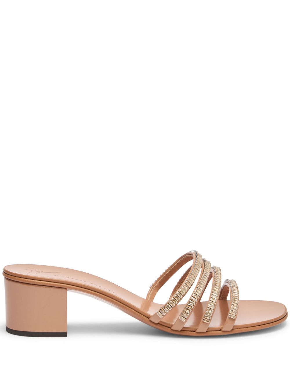 Giuseppe Zanotti Iride 皮质低跟穆勒鞋 - 中性色