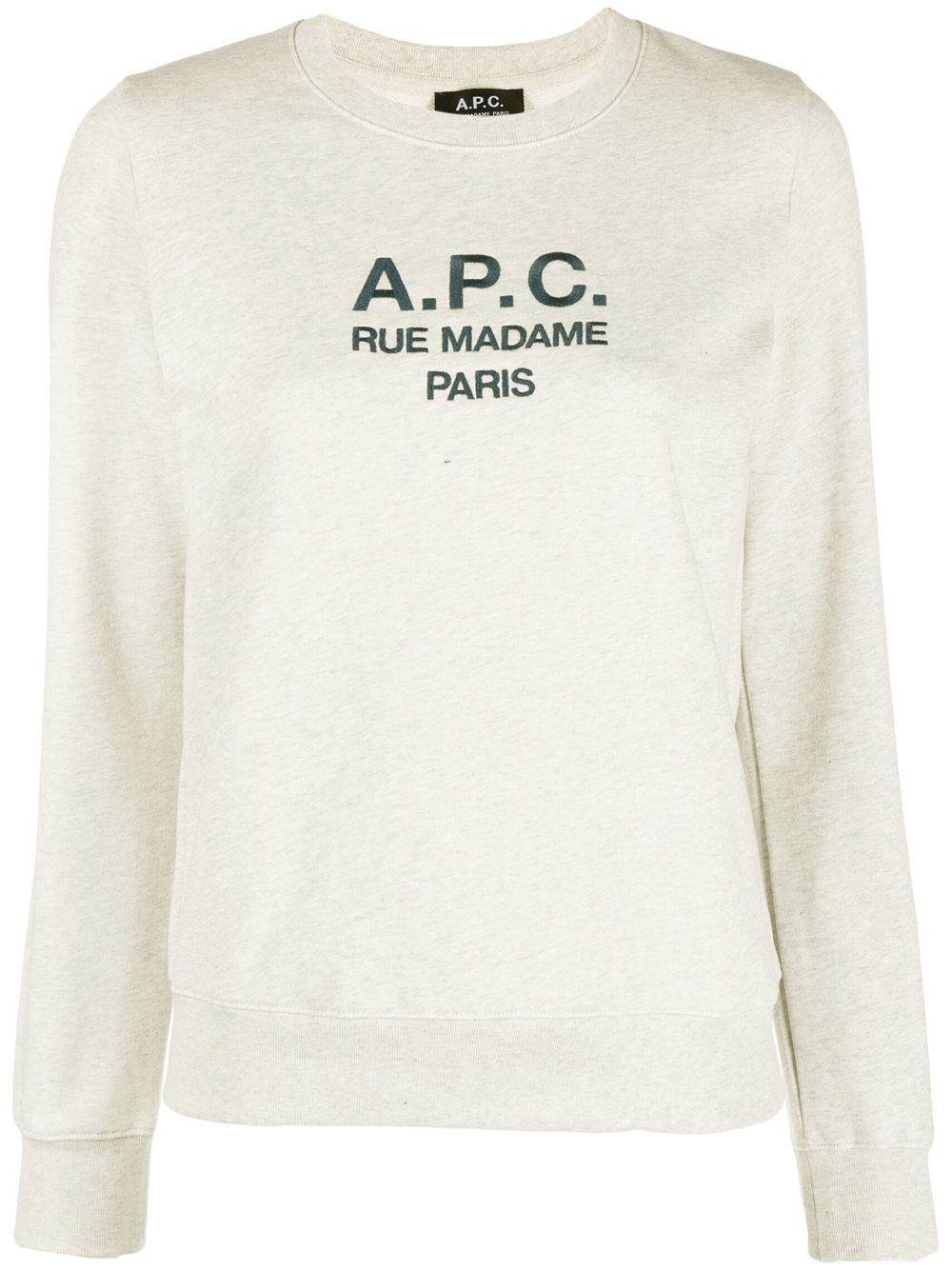 A.P.C. logo印花棉卫衣 - 中性色