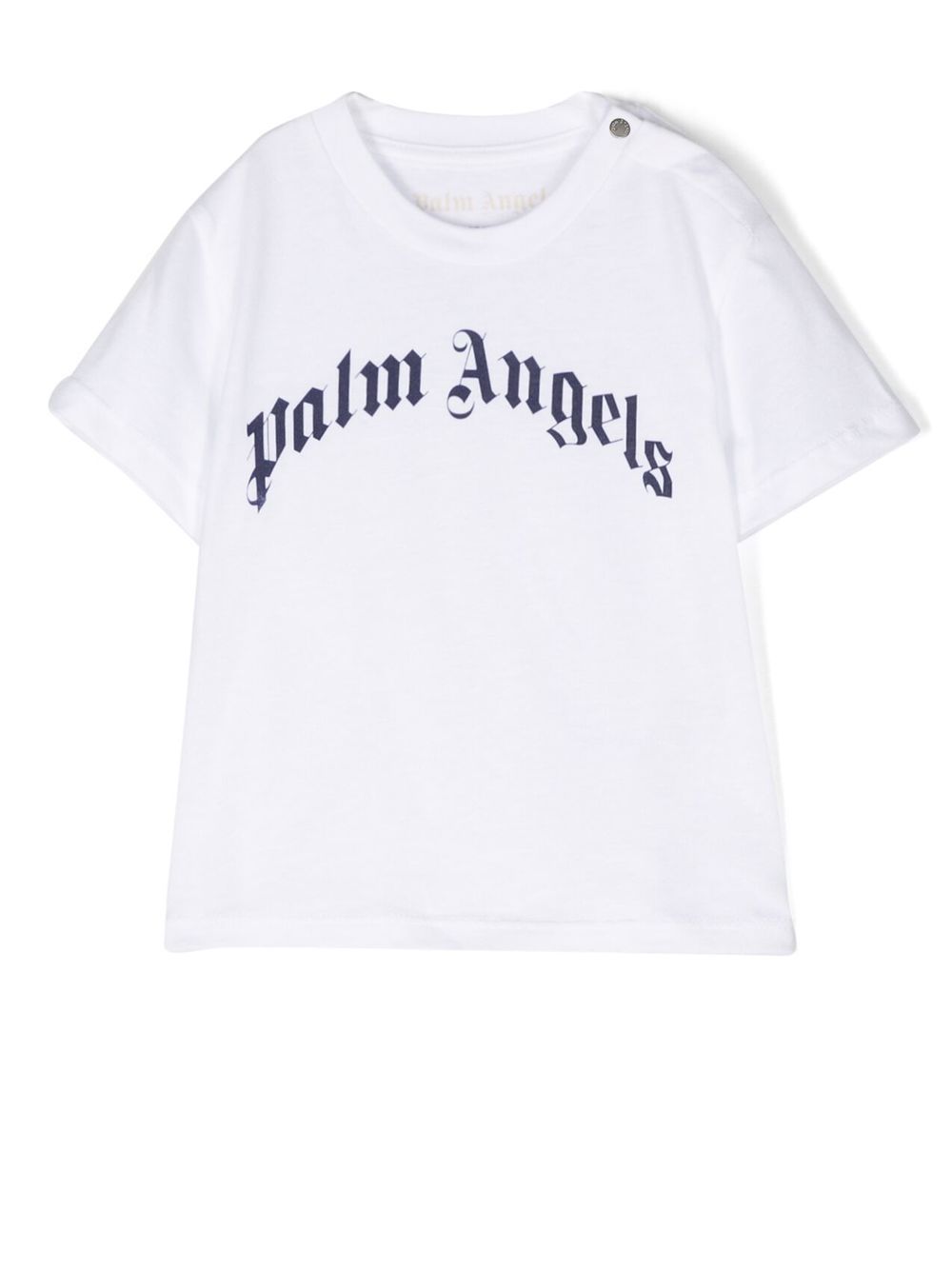 Palm Angels Kids logo印花棉T恤 - 白色