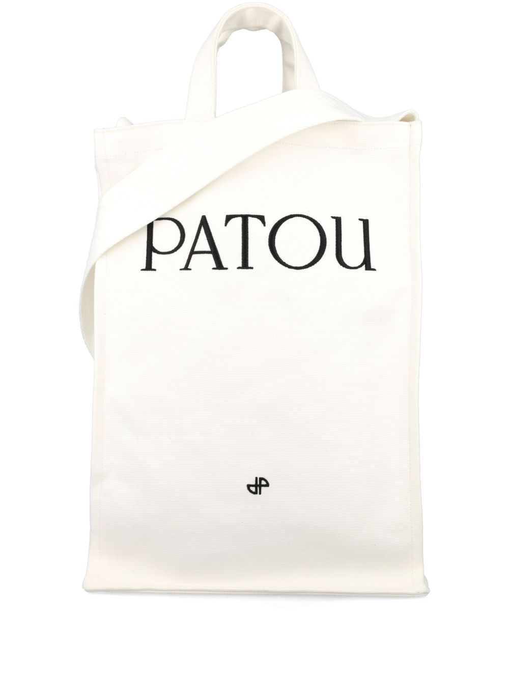 Patou logo印花立式手提包 - 白色