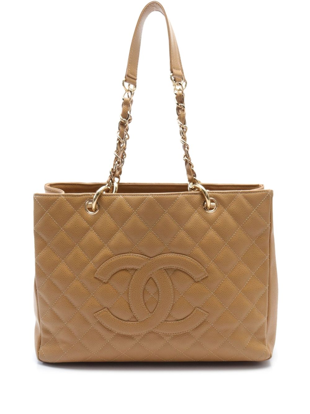 CHANEL Pre-Owned 菱纹绗缝手提包（2003-2004年典藏款） - 褐色