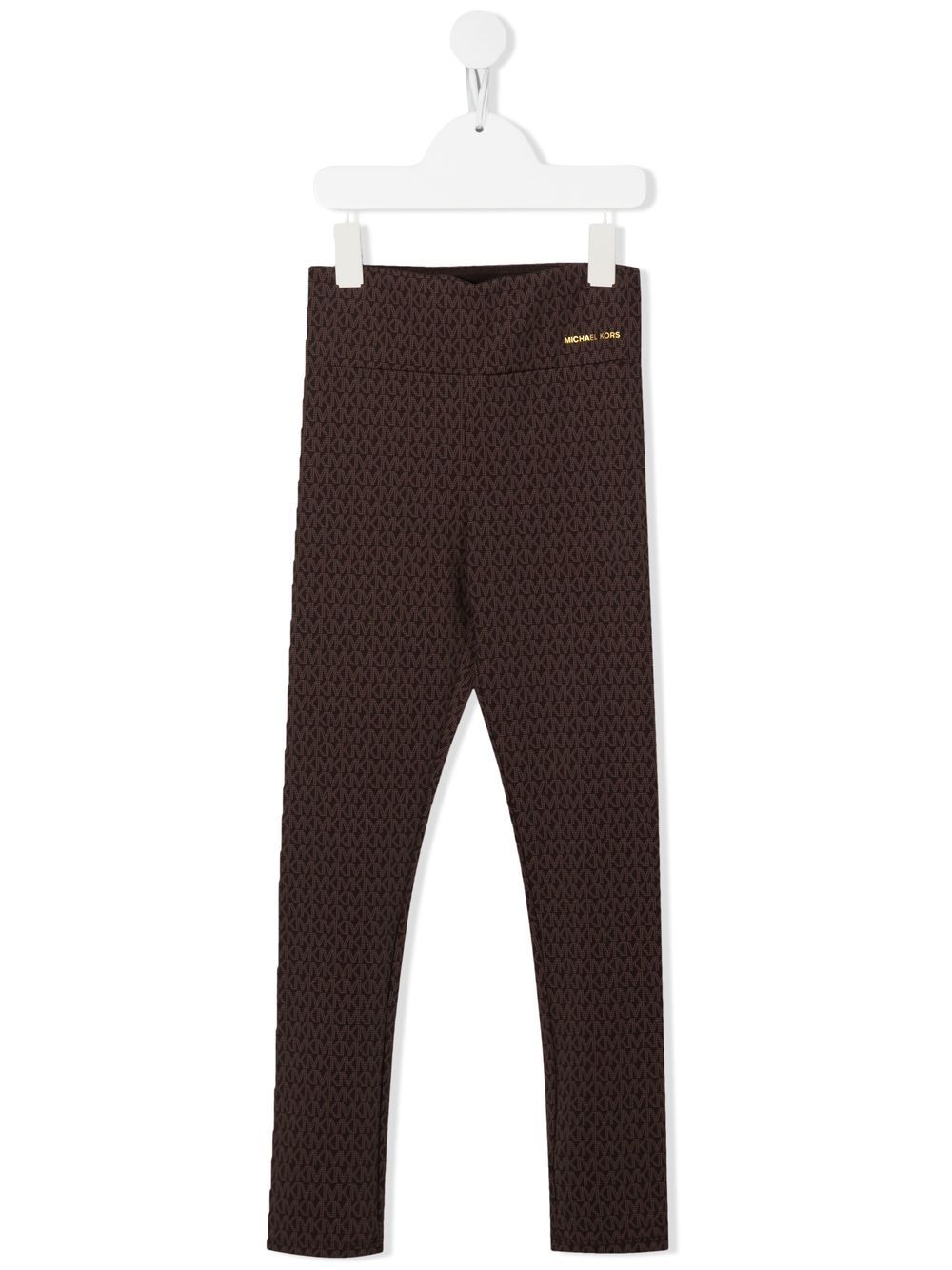 Michael Kors Kids 经典logo印花高腰打底裤 - 褐色