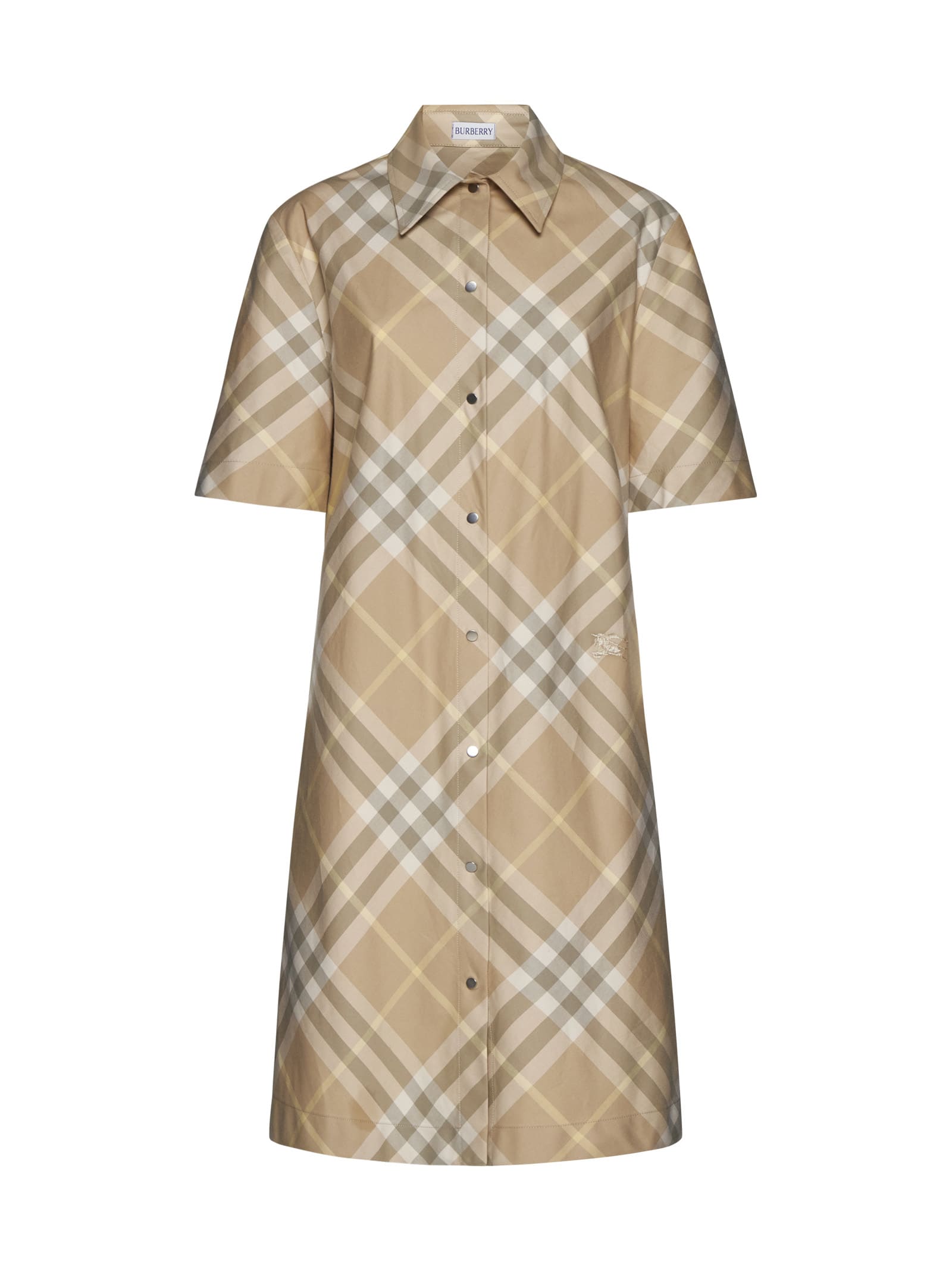 Burberry 复古格纹短袖衬衫裙