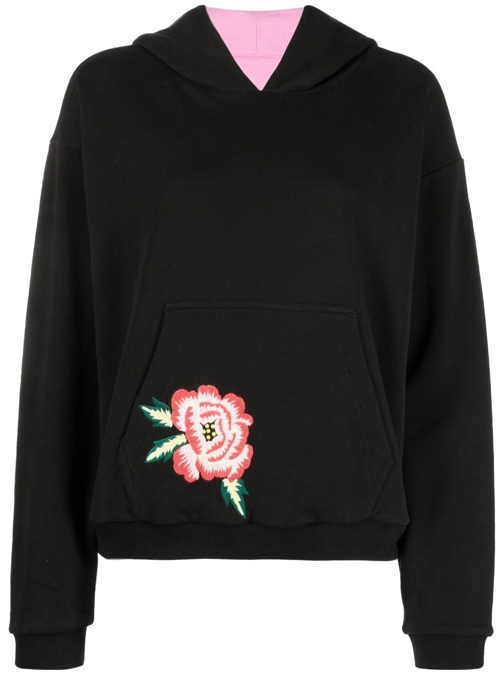 Kenzo 花卉刺绣连帽衫 - 黑色