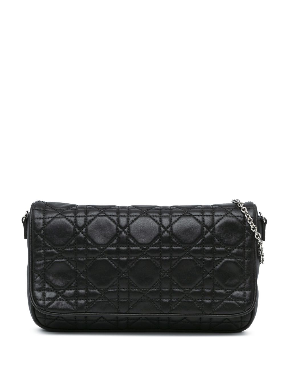 Christian Dior Pre-Owned Lambskin Cannage Lady Dior Wallet On Chain 斜挎包（2011年典藏款） - 黑色
