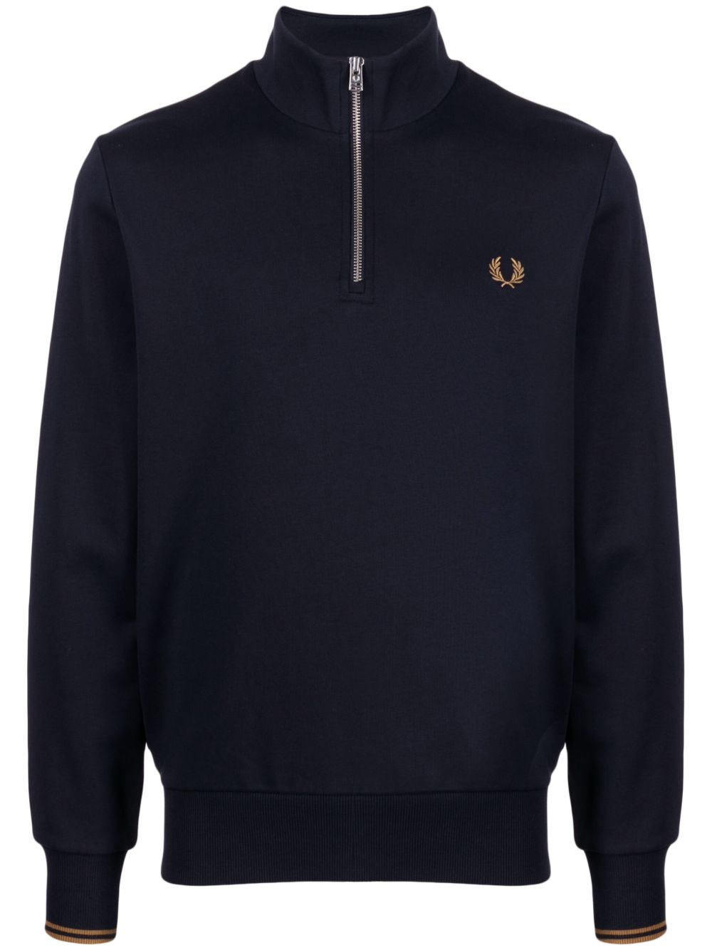 Fred Perry logo刺绣棉卫衣 - 蓝色