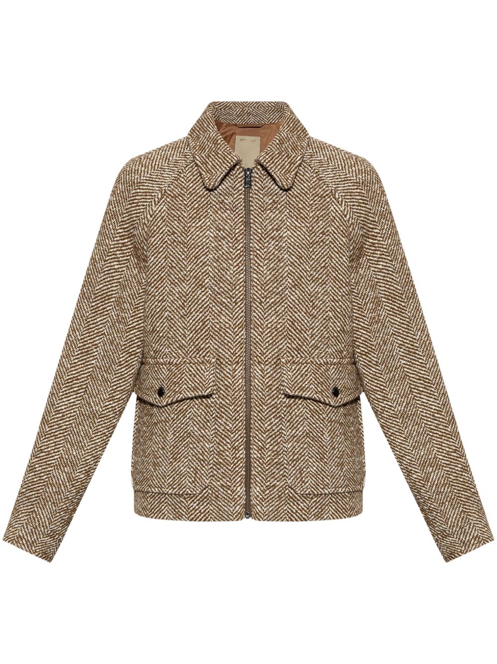 Woolrich 人字斜纹针织图案夹克 - 褐色