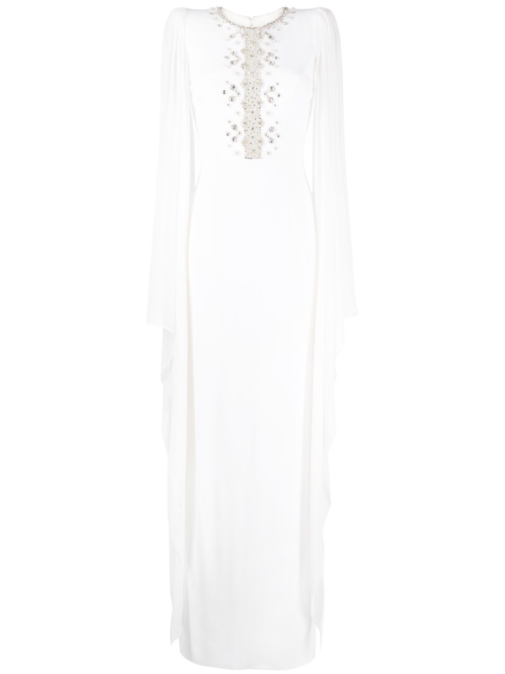 Jenny Packham Saga 晶饰连衣裙 - 白色